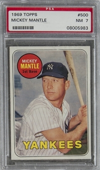 1969 Topps #500 Mickey Mantle - PSA NM 7